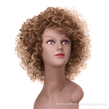 Short Curly Wigs For Women In Synthetic None Lace Wigs 10 Inch Ombre Color Curly Synthetic Wig Heat Resistant Hair Best Selling